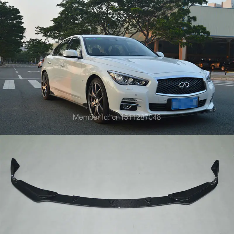 Carbon Fiber Front Bumper Lip Chin Spoiler For Infiniti Q50 Sedan 2014