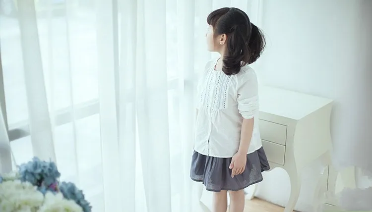 Белые блузки с длинными рукавами для маленьких девочек детские весенние Рубашки белые блузки с вышивкой в китайском стиле для девочек