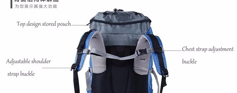 2new  Professional Waterproof Rucksack Internal Frame Climbing Camping Hiking Backpack Mountaineering Bag 60L f13