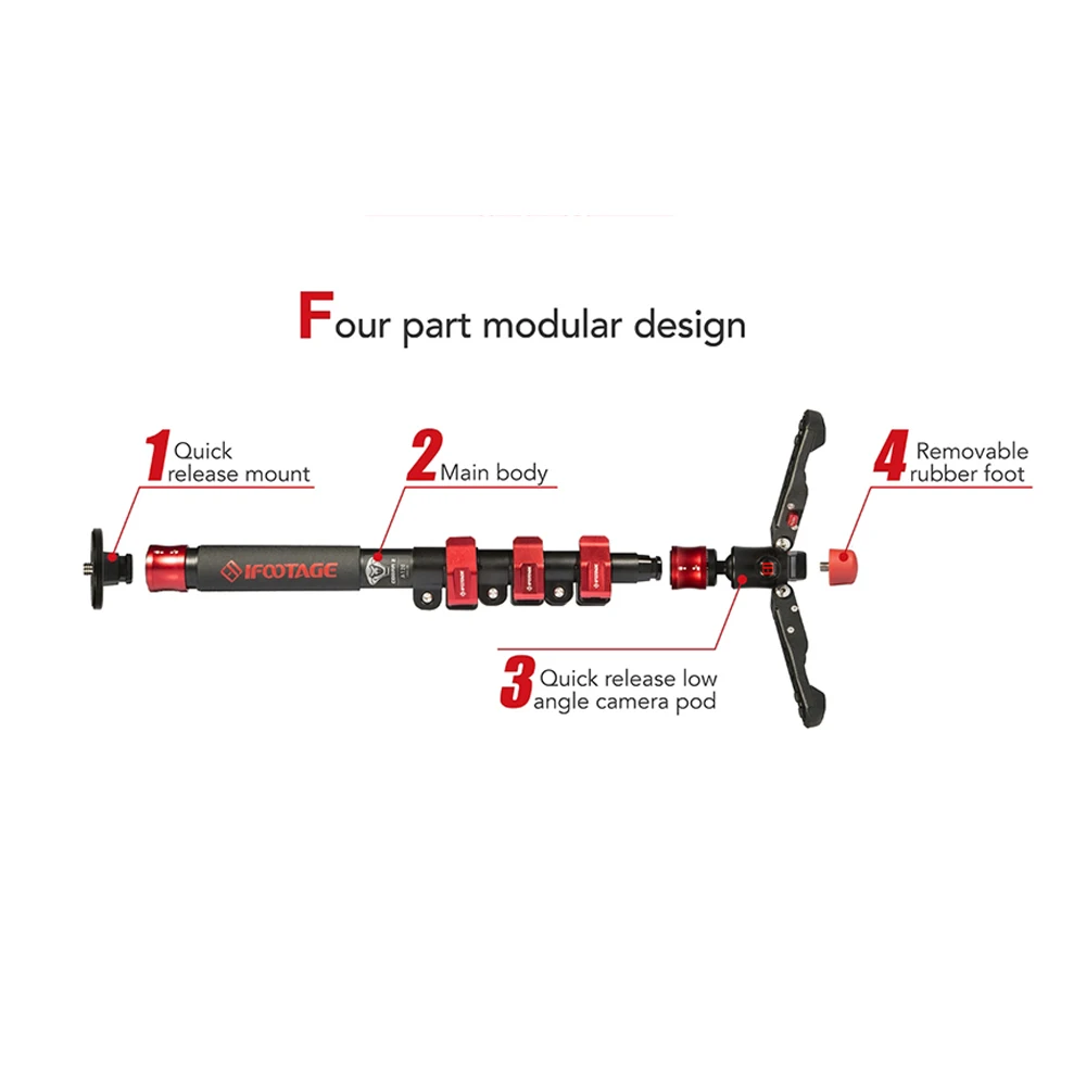 DIGITALFOTO iFootage COBRA 2 Portable professional Lightweight camera Monopod 120CM Carbon Fiber DS