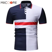 Летние поло мужские деловые Повседневные Дышащие Модные контрастные цвета Camisa Polo Летние повседневные рубашки с коротким рукавом