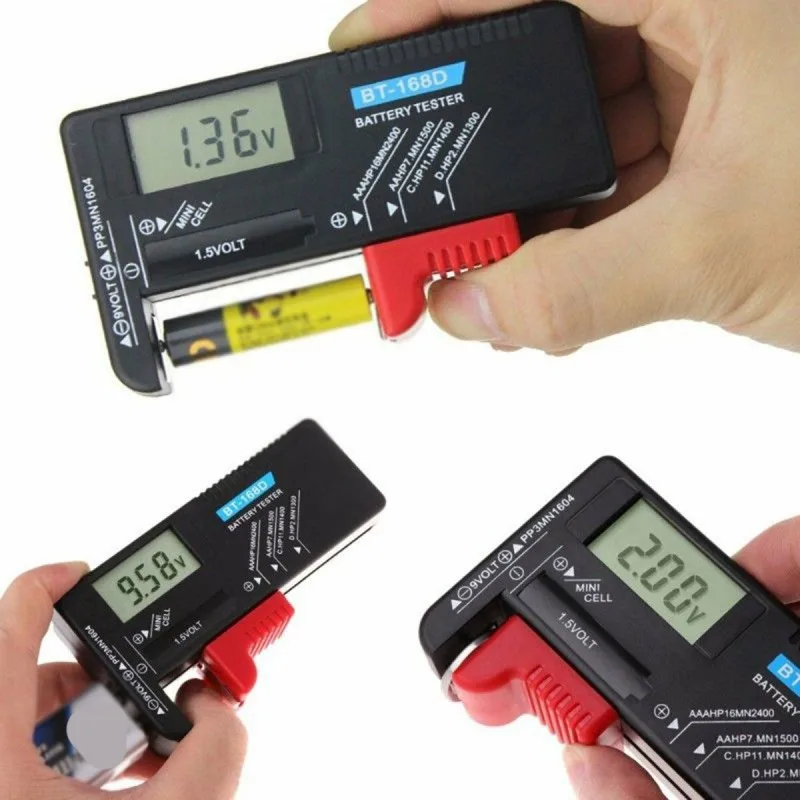 

Battery accessories LCD Digital Battery Tester Checker BT-168D For AA AAA C D 9V 1.5V Button Cell Batteries