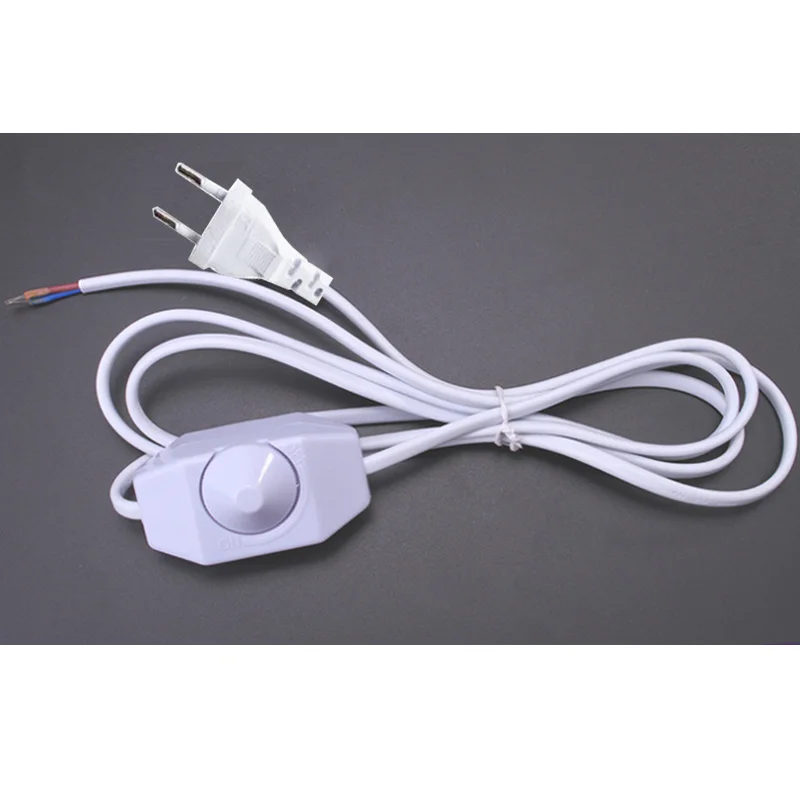 1,8 м диммер ЕС США штекер кабельный светильник модулятор лампа Линейный диммер контроллер для настольной лампы электрический провод AC110V 220 В - Цвет: White  Dimmer EU