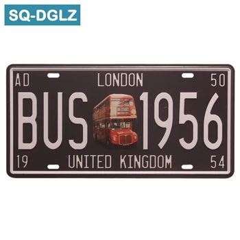 

[SQ-DGLZ] Hot London Bus 1956 License Plate Bar Wall Decoration Tin Sign Vintage Metal Sign Home Decor Painting Plaques Poster