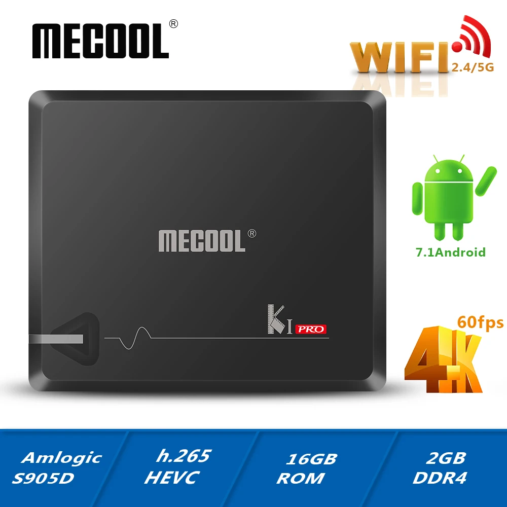 

MECOOL KI PRO DVB Android 7.1 smart TV Box DVB-T2/DVB-S2/DVB-C Amlogic S905D Quad 2G+16G Support Set Top Box Clines PK KII PRO
