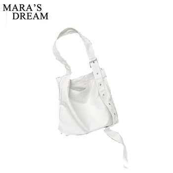

Mara's Dream 2019 New Women's Canvas Shoulder Diagonal Package Adjustment Buckle Solid Color Canvas Bag Fashion Tide Package