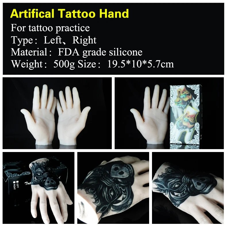 Искусственная татуировка для рук FDA сорт силикон сделанный Татуировка практика левый и правый доступны