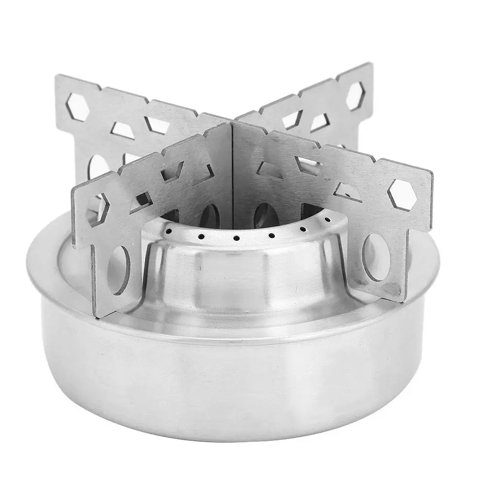 

Outdoor Alcohol Stove Multifunction Mini Portable Ultralight Camping Burners Stove with Alcohol Tray Rack Support Stand Set