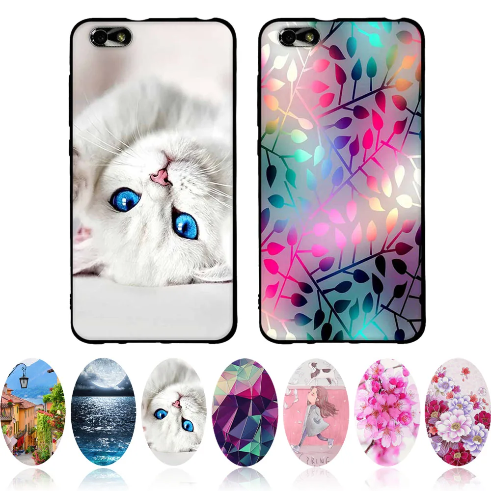 

For Huawei Honor 4X 4 X Case 5.5'' Cover Soft TPU Silicone Fundas Coque For Honor4X Phone Cases 3D Painting Bag Cute Black Case