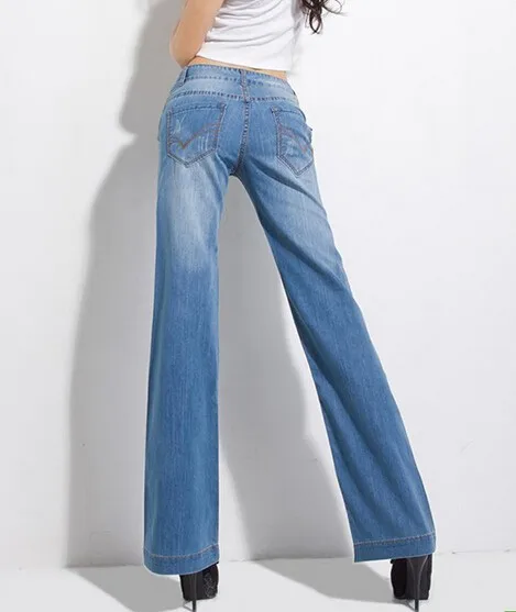 Бесплатная доставка весна-осень свободные плюс женский размер джинсы свободные штаны брюки