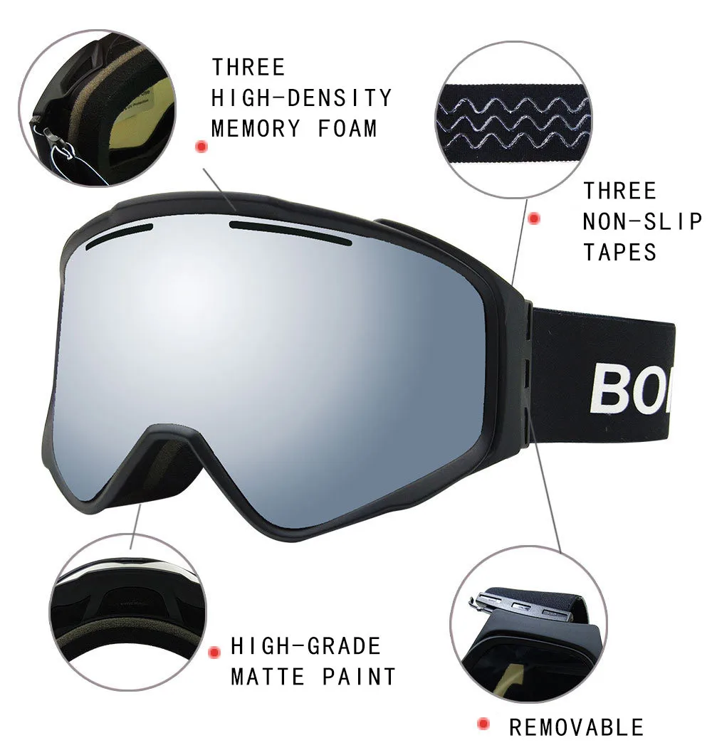 Очки для снегоходные лыжные очки анти-противотуманные покрытия мужские магнитные лыжные очки сноуборд горные мужские спортивные лыжные очки