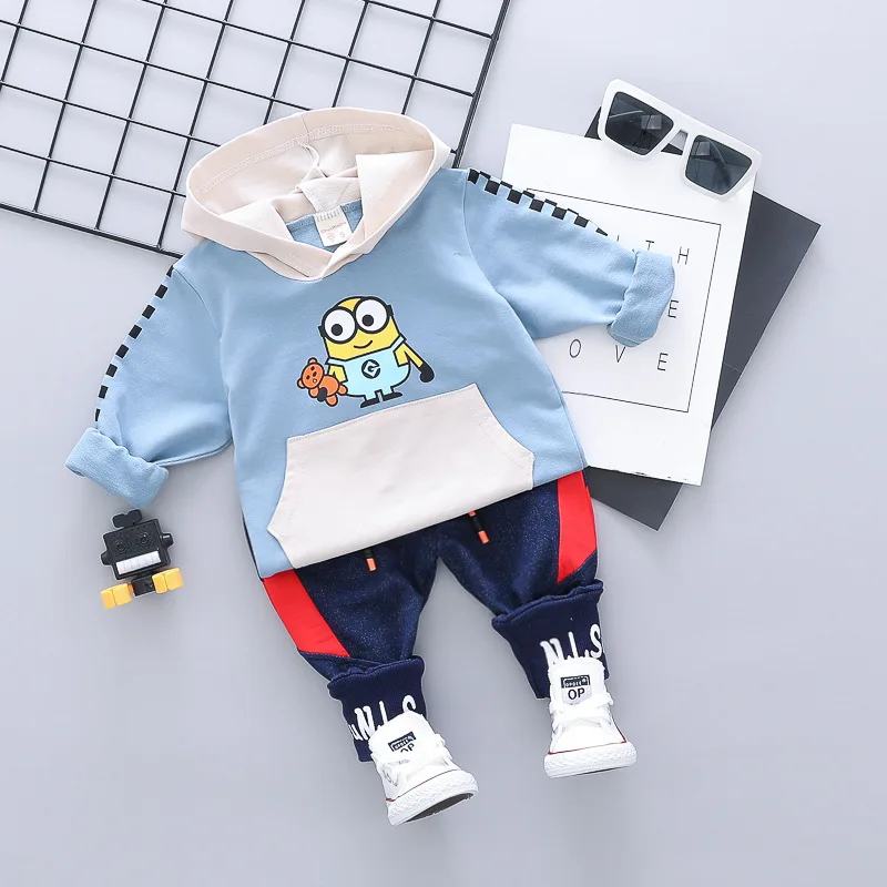 

Newborn Baby Boy Clothes Set Cartoon Little Yellow Man Long Sleeved + Pants 2PCS Outfits Kids Bebes Clothing bebes Jogging Suits