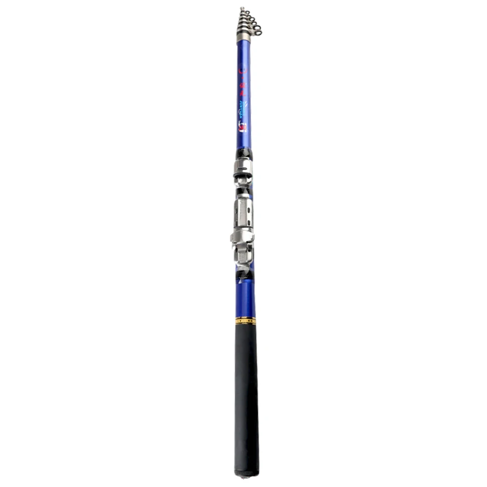 Portable Sea Fishing Rod Pole Carbon Fiber 1.8/2.1/2.4/2.7/3.0m Telescopic Spinning Reel Fish Tackle JT-Drop Ship - Цвет: Синий