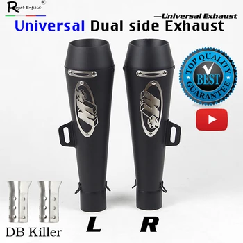 

51mm inlet Motorcycle Exhaust Modified left dual side Muffler With Removable DB Killer For CB400 CBF190R Z250 Ninja300 Z750 R3