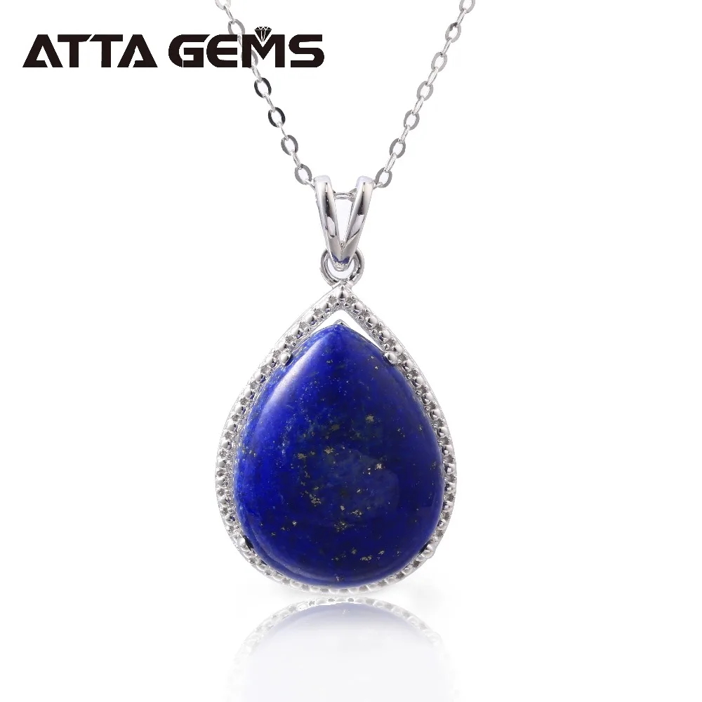 

Natural Lapis Lazuli Sterling Silver Pendants for Women 18 Carats Natural Lapis S925 Women's Pendants Special Simple Style