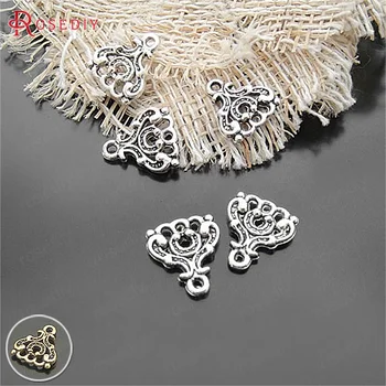 

(2628)50PCS 14x12MM Antique Style Zinc Alloy Earrings Connector Charms Diy Jewelry Findings Accessories Wholesale
