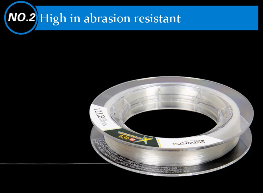 100m Trulinoya Transparent Carbon Fish Line Fluorocarbon Fishing Wire