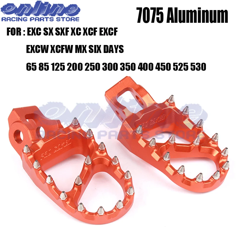 New 7075 MX Foot Pegs Rests Pedals For EXC SX SXF XC XCW XCF EXCF EXCW