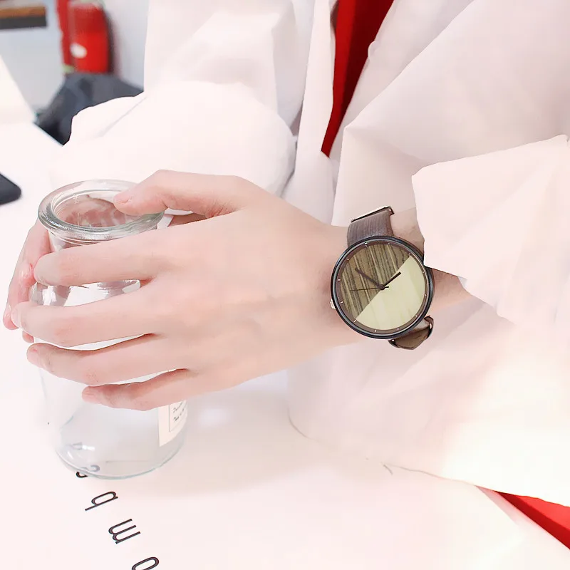 Брендовые женские часы с браслетом, модные часы с имитацией древесины, кожа, простые женские часы под платье, роскошные часы в деловом стиле, часы в подарок