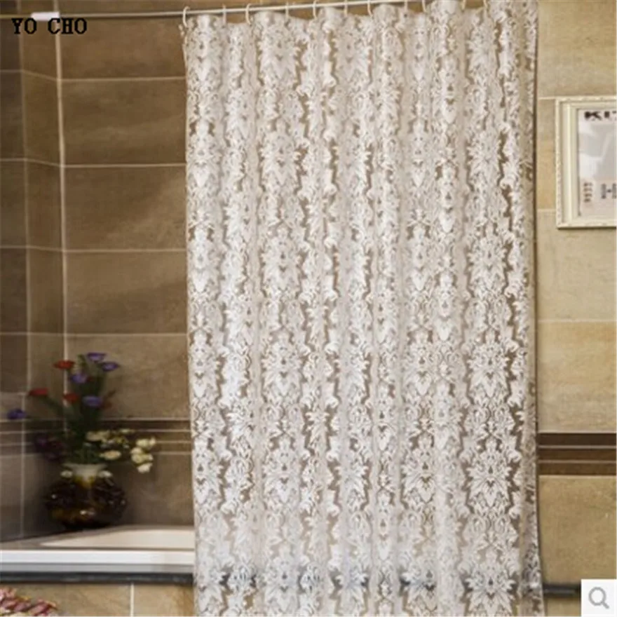 -200cm-Free-shipping-High-quality-finished-white-clover-fabric-curtain-waterproof-shower-curtain-bathroom (1)