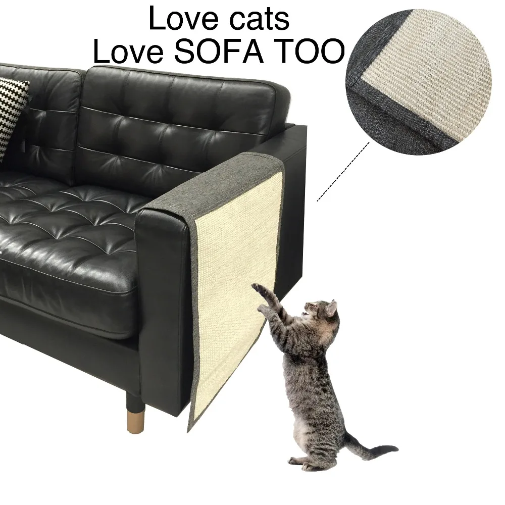 

Cat Scratching Sisal Cushion Mat Sofa Shield Pet Furniture Cover Durable Cover to Prevent Furniture Scratch (Dark gray)