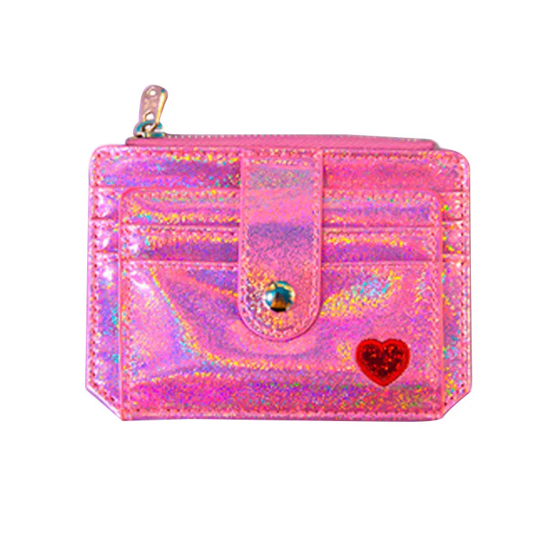 Card Holder Babysbreath Laser Shining Card Bag Girls Driver's License Bag Heart Hasp ID Credit Card
