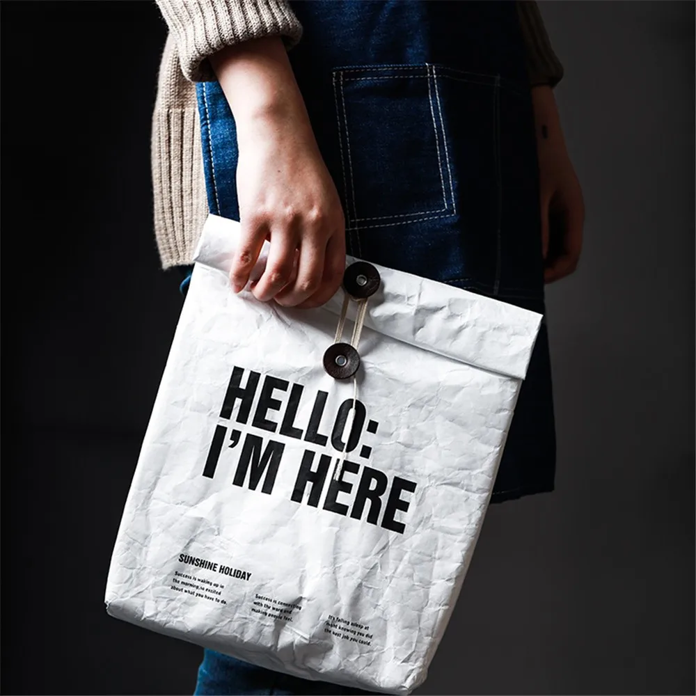 Chic Waterproof Insulation Kraft Paper Storage Bag Nordic Vegetable