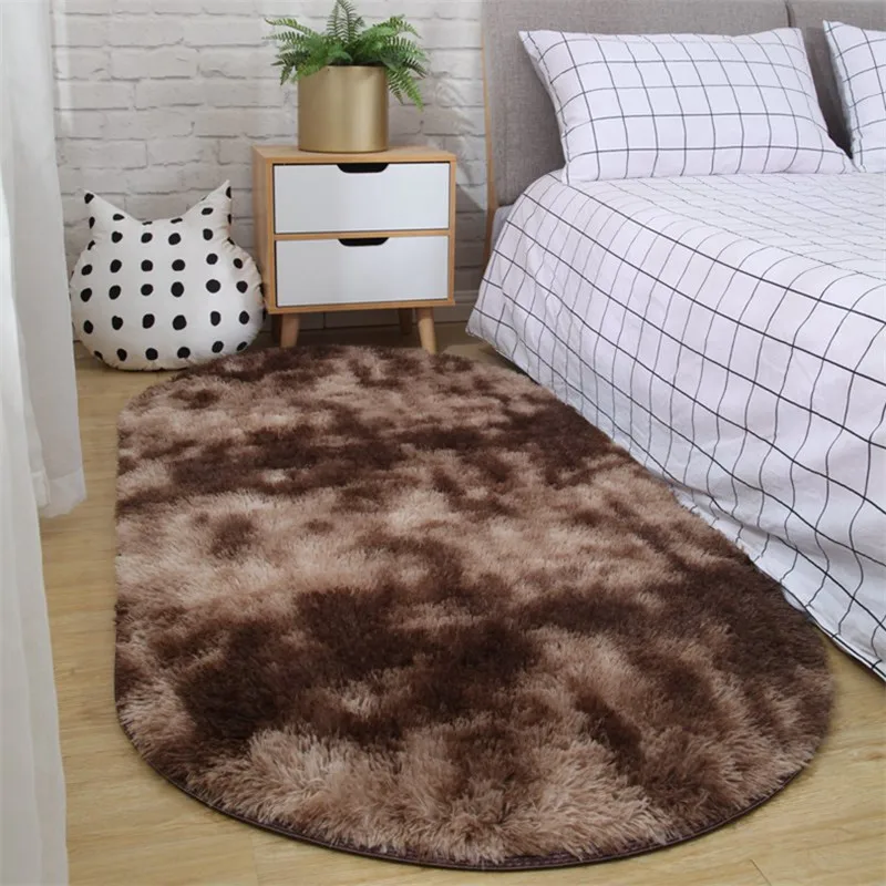 Carpet bedroom oval bedside carpet living room sofa coffee table mat floor room plush rug not lint non-fading non-slip blanket