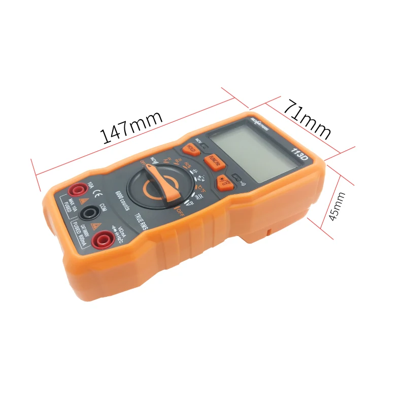 RM113D NCV Цифровой мультиметр 6000 отсчетов Автоматический диапазон AC/DC измеритель напряжения вспышка светильник задний светильник большой экран 113A/D