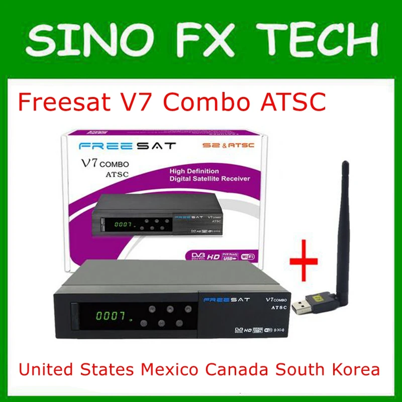 freesat V7 combo atsc powervu Youtube DVB-S2 ATSC satelite receiver for United States Mexico Canada South Korea tv tuner