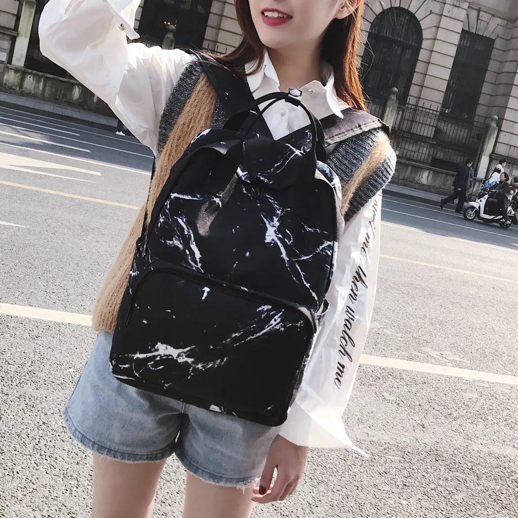 backpack travel Women Marble Pattern Large Capacity Bags Package Shoulder Bags backpack school student bag backpacks Ju17