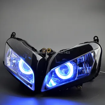 

Projector Custom Modified Headlight Assembled HID Conversion Blue Angel Eyes Fit For Honda CBR600RR 2007-2012