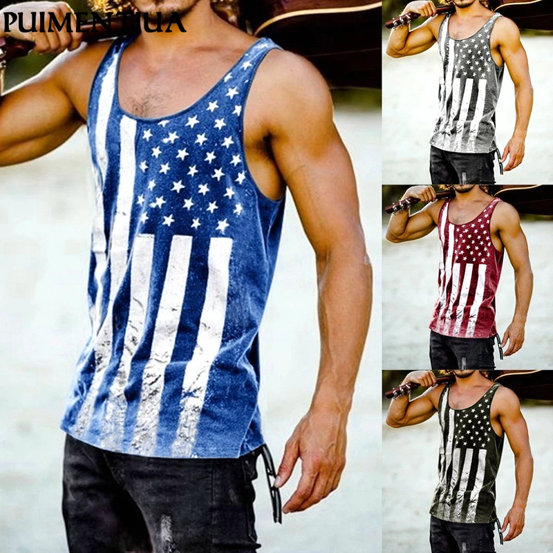 

Puimentiua Men Sauna Vest Sweat National Flag Printed Shirt Fit Running Men Shaper Sport Vest Tee Slim Trainer Corsets Shapewear