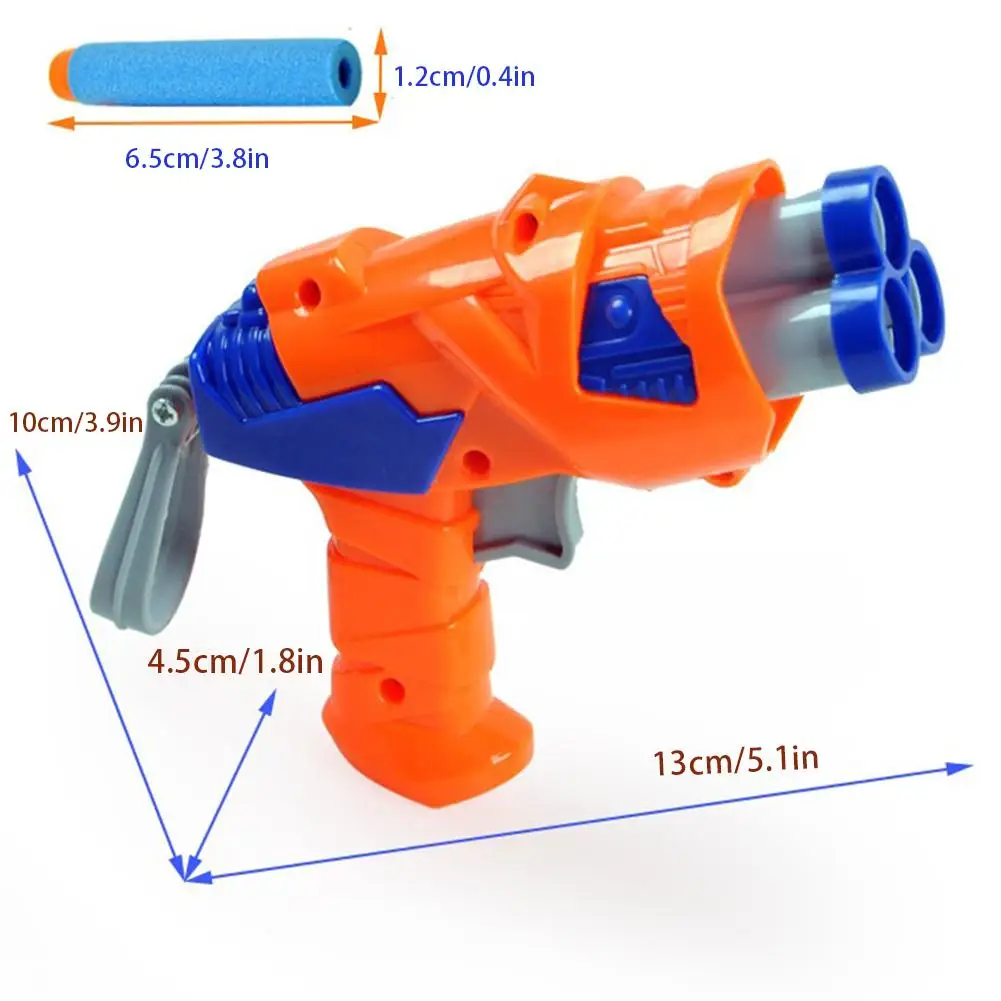 Children's Orange Blue Soft Bullet Pistol Toy Children's Outdoor Fun Toy Soft Bullet Shooting Plastic Toy Gun Boy Random Color