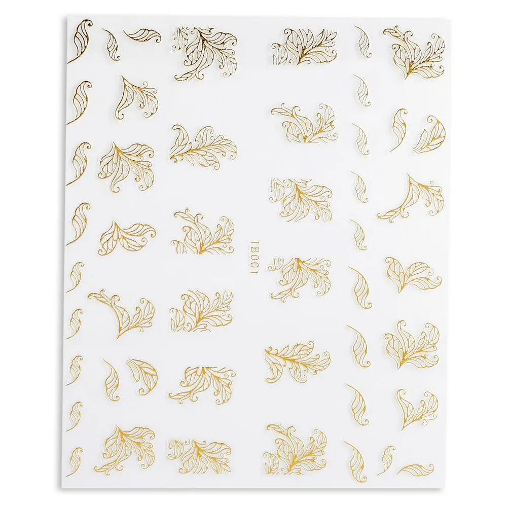 

Fashion 3D DIY Gold Silver Jewelry Manicure Nail Sticker Nail Art Water Decals DIY Foils Manicure Tips Decorations
