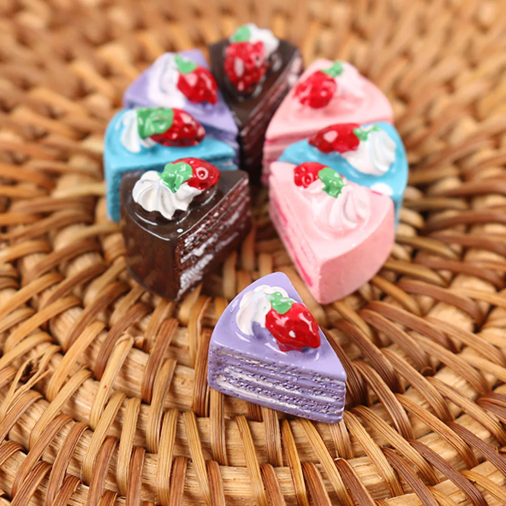 

New 10pcs Kawaii Mini Resin Cake Toy Doll House Fake Food Model Decorative Handcrafts Multicolor Play House Dollhouse Oranment