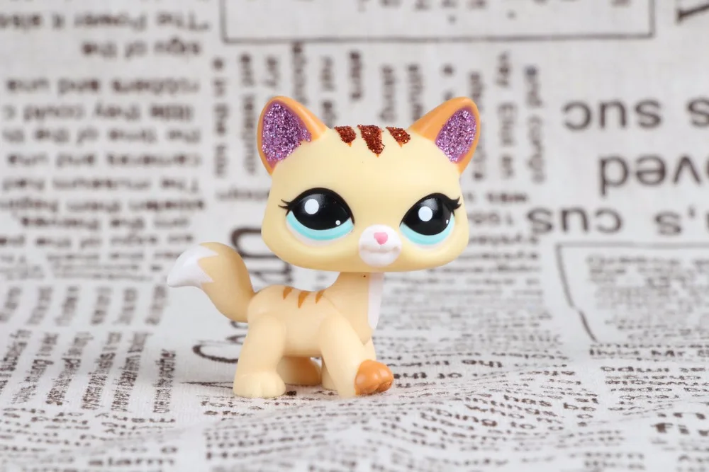 

New Pet Collection Figure LPS #2255 Sparkle Glitter Cat Kitty Yellow Animal Gift Toy