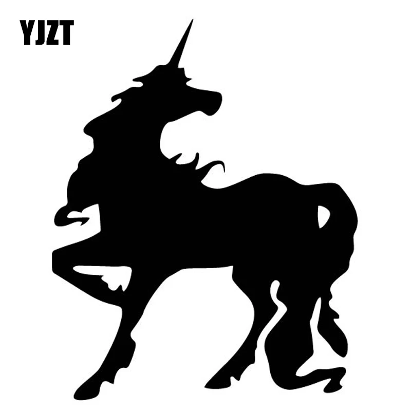 YJZT 13.5CM*16.9CM Unicorn Fashion Decoration Car Trunk Sticker Vinyl Decal Black/Silver C4-1730 | Автомобили и мотоциклы