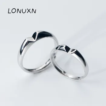 

Authentic 100% 925 Sterling Silver Ring Love Heart cute Ring Original Wedding Jewelry Pair of 925 silver Rings Set For Women Men