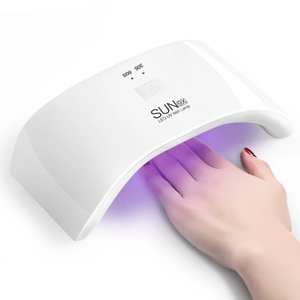 

50pcs/lot SUN9X 24W UV Lamps Nail Art Dryer Auto Detect Dual LED UV Light Art Nail Curing Light Nail Art Lamp for drying nails