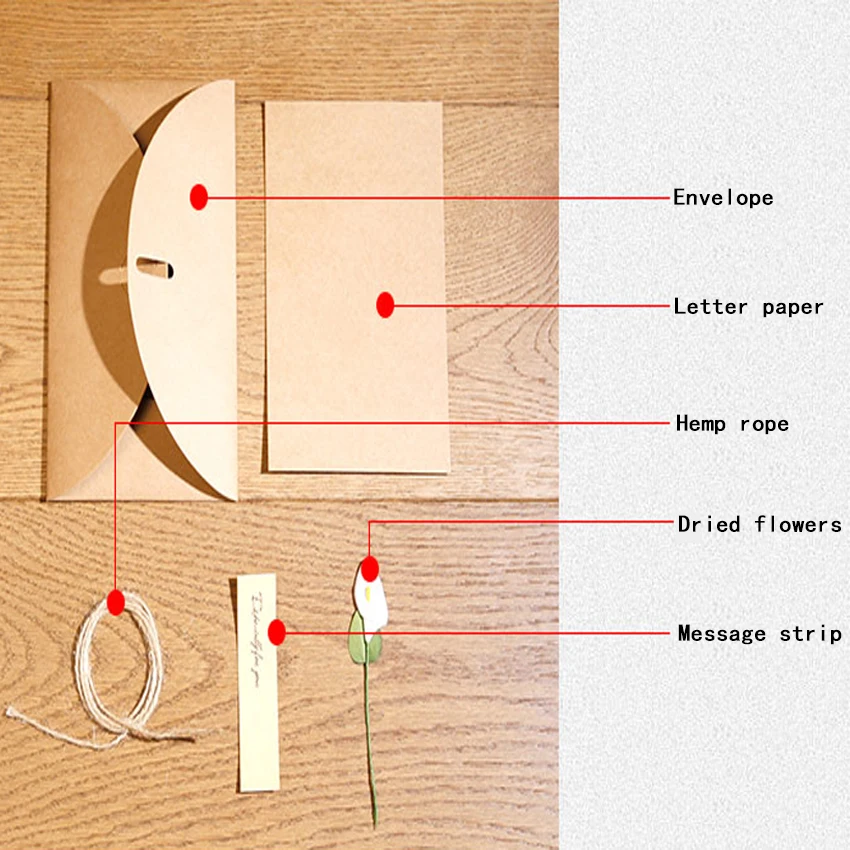 1 упак./лот ретро DIY крафт-бумага ручной работы сушеные цветы с конвертом поздравительная открытка Рождество Новый год открытка подарок на