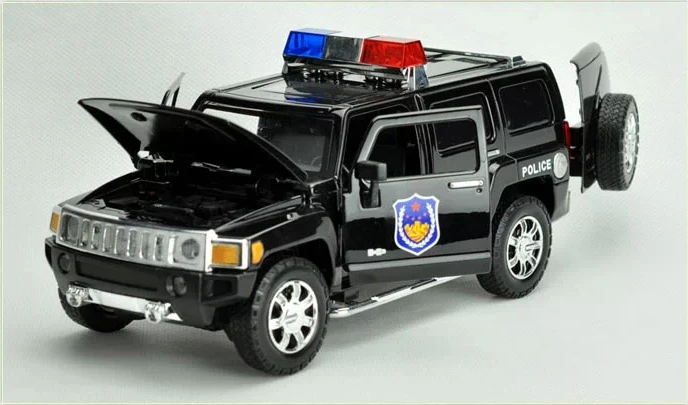 124 Alloy Diecast Police Car Model For Hummer  H3-9