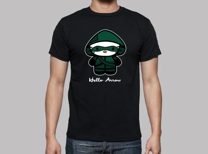 100% Cotton O-neck Custom Printed Tshirt Men T shirt Hello arrow Women T-Shirt | Мужская одежда