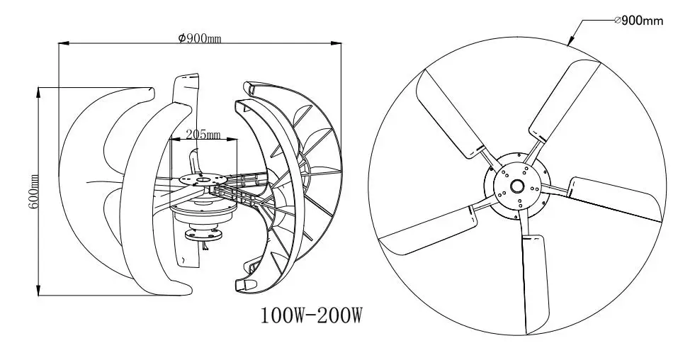 Малый 200 Вт вертикальной генератор ветротурбины типа ветротурбины с CE ISO для продажи