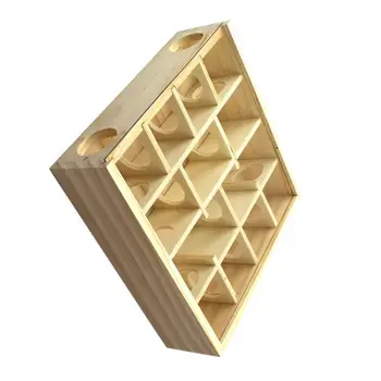 

Wooden Maze Toy 13 Grids Hamster Tunnel Labyrinth House for Small Pet Toy MAL999