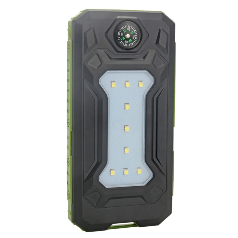1 шт. 500000 мАч Солнечное зарядное устройство двойной USB Солнечное зарядное устройство Внешний аккумулятор портативное зарядное устройство чехлы для смартфонов - Цвет: Зеленый