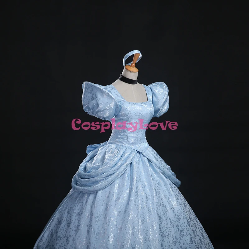 Cosplaylove Cinderella Cosplay Kid Adult Light Blue Cinderella Princess Dress Cusotm Made For Halloween Christmas (7)