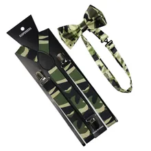 Мода 2,5 см Широкий камуфляж чулок галстук бабочка комплект для мужчин Wo s Военная Униформа Костюмы бантик Brace Camo подтяжки для женщин