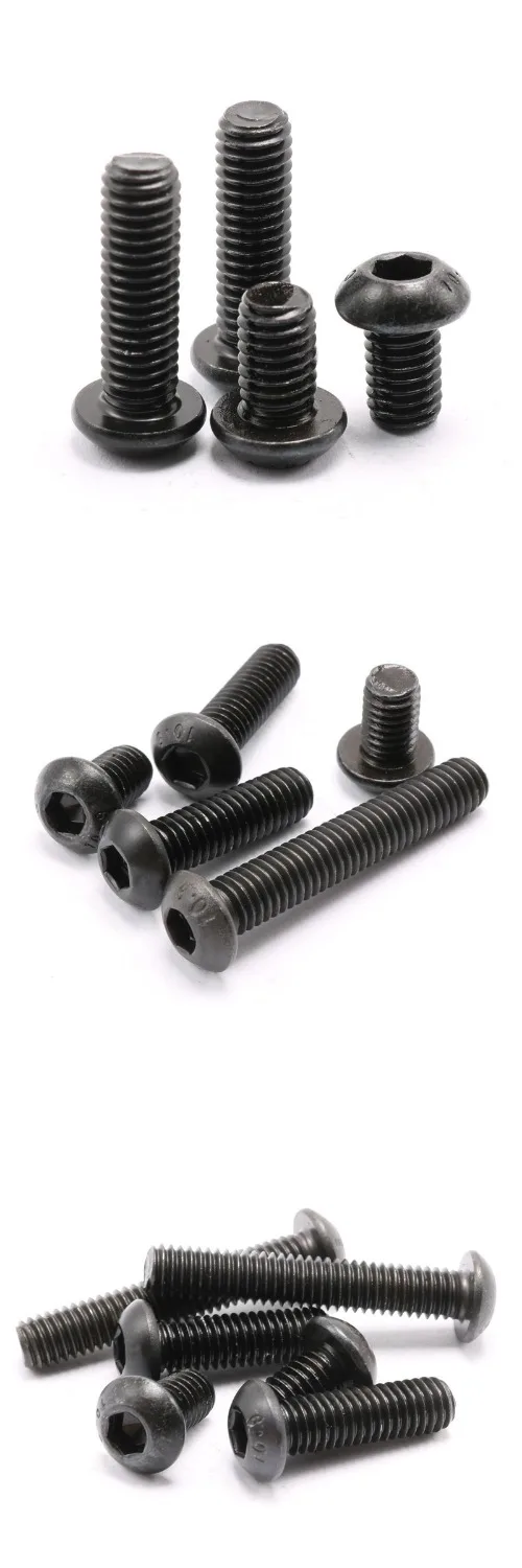 

20pcs/lot M2 M2.5 M3 Alloy Steel Screws Hex Socket Round Head Cap Black Screw Furniture Fastener Bolt M3 * 6mm/8mm