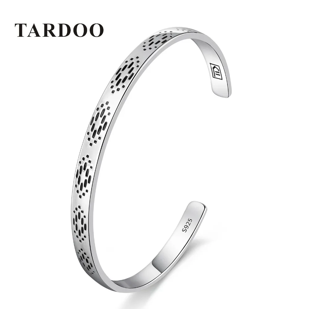 

Tardoo Real 925 Sterling Silver Bangles&Bracelets for Women Round Design Triangle National Style Full Cuff Bangles Fine Jewelry